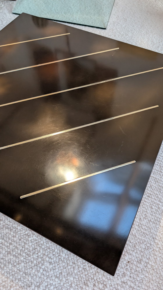 Image 1 of Black lacquered wood coffee table