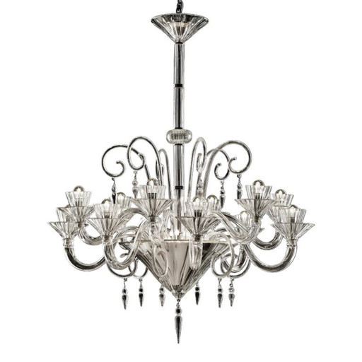 Imperial Transparent Rigadin Murano Glass Chandelier
