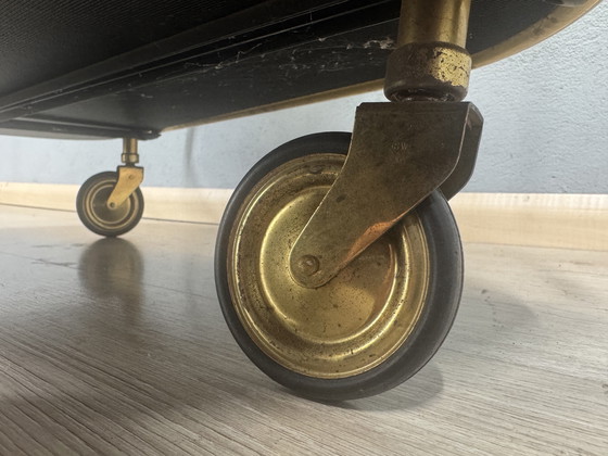 Image 1 of Vintage serving trolley with smoked glass tops