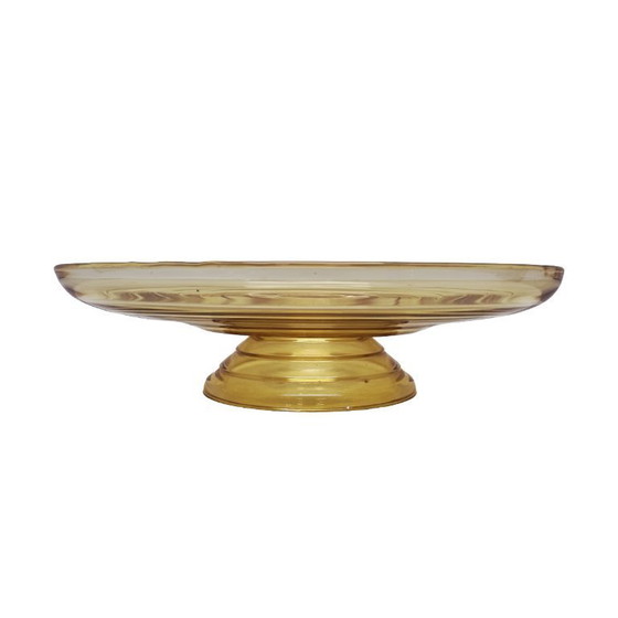 Image 1 of Ciotola gialla di metà secolo a piedi