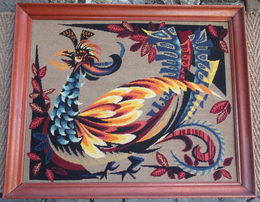 Grande TAPISSERIE ROYAL PARIS " l'oiseau d'or " 79cm x 63cm - JEAN LURCAT - JEAN PICARD LEDOUX