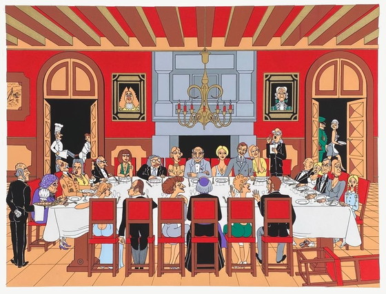 Image 1 of Serigrafia Alfred REYNAUD Repas de noce 1994