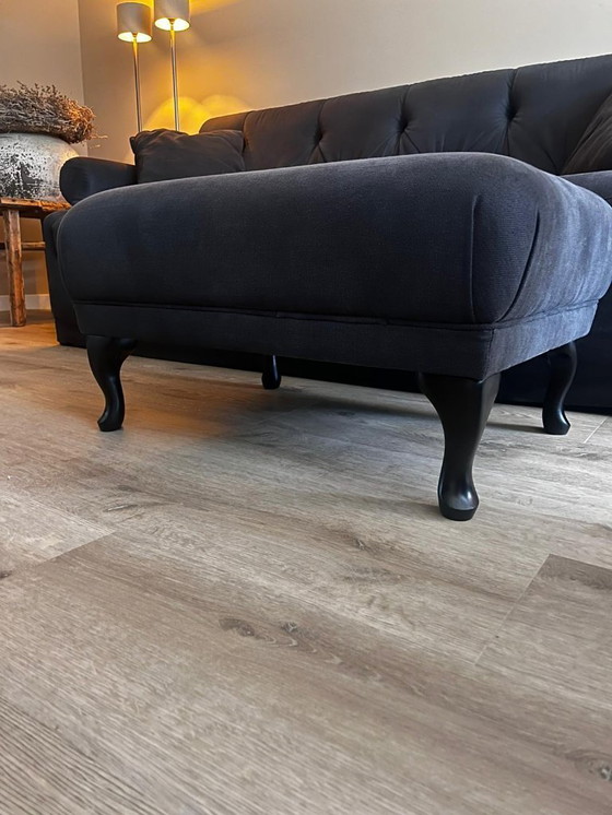 Image 1 of Castelle 3-zits bank zwart met hocker (juli 2023) 