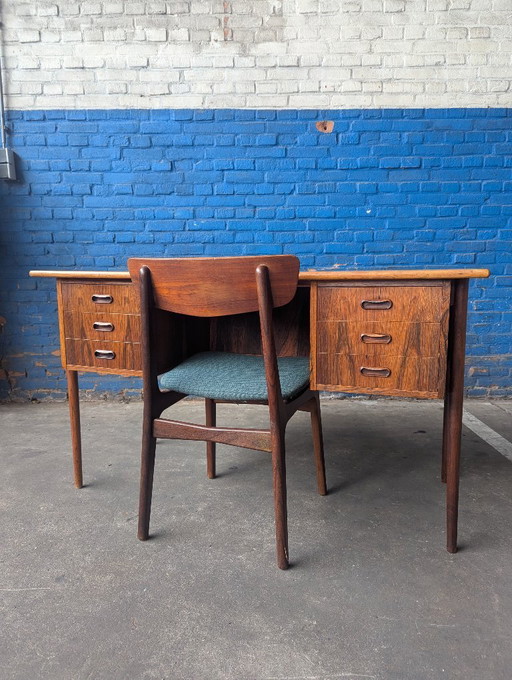Vintage Danish freestanding pallisander desk 1960s