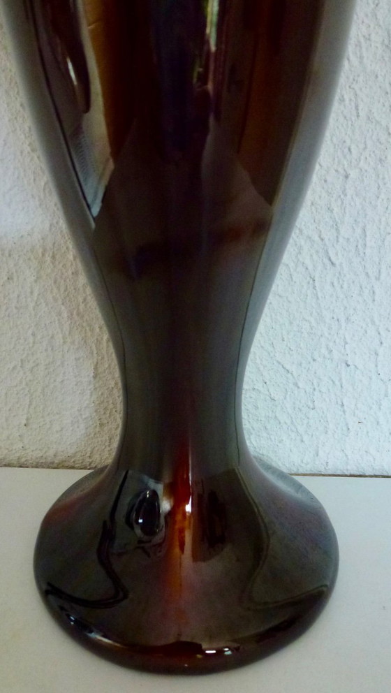 Set de Jarrones Antiguos Art Deco Thulin con Esmalte Goteado (1923-1935). – Ceramic (photo 5 of 9)