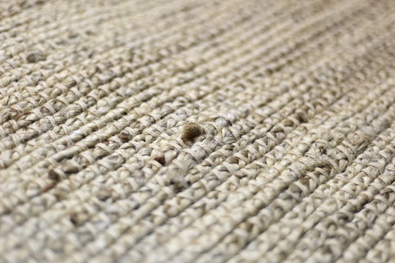 Image 1 of Vintage Indiaas natuurlijk bruin platgeweven jute tapijt, jaren 70