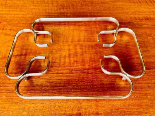 Art Deco, vintage, verzilverde onderzetter uit Italië, jaren 1940