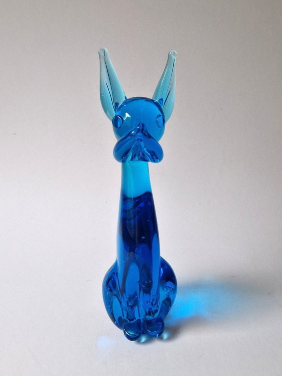 Image 1 of FM Konstglas - Grande cane blu - Färe Marcolin