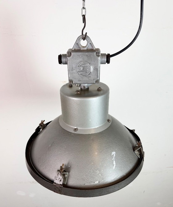 Image 1 of Industrial Grey Hammer Paint Pendant Lamp from Elektrosvit, 1960s