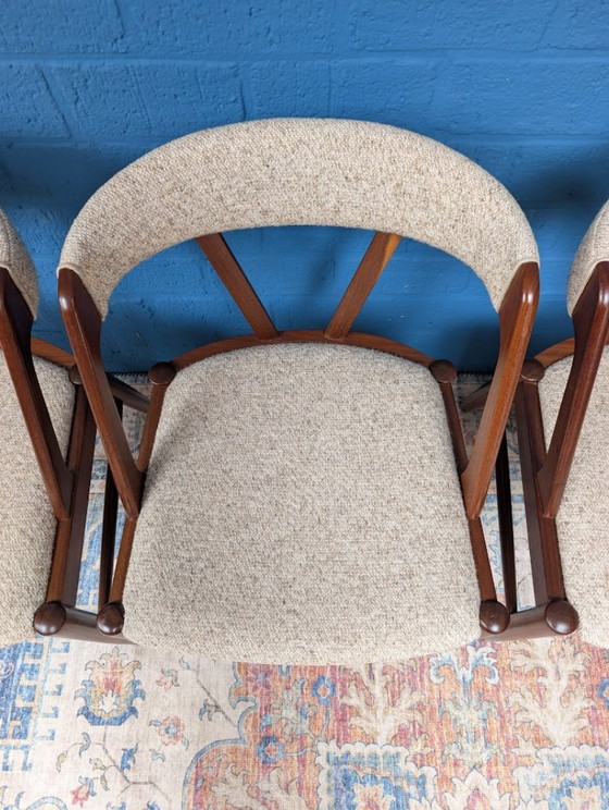 4x Chaises Design Vintage, Henning Kjærnulf, Années 60 – Chaises de salle à manger, Wool (photo 15 of 18)