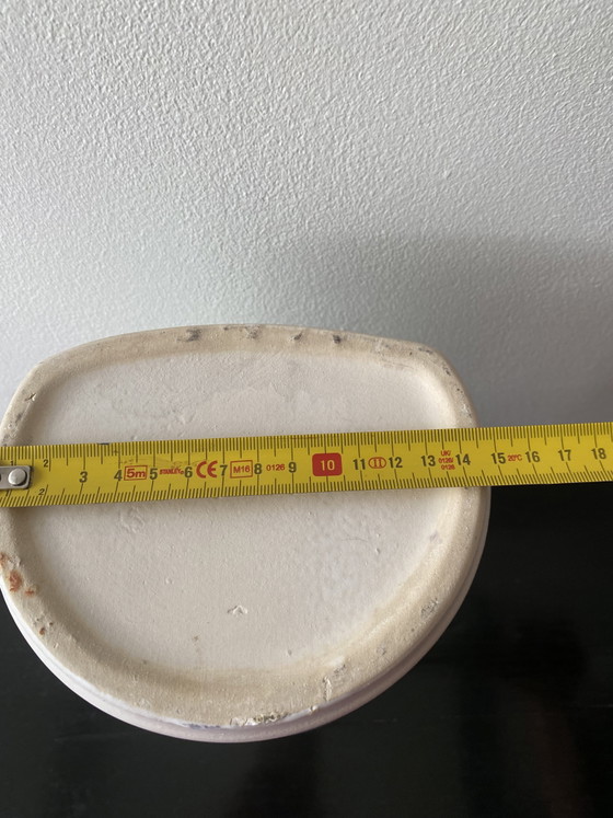 Large Vintage Numbered Vase, Pale Green and White – Ceramic (photo 10 of 14)