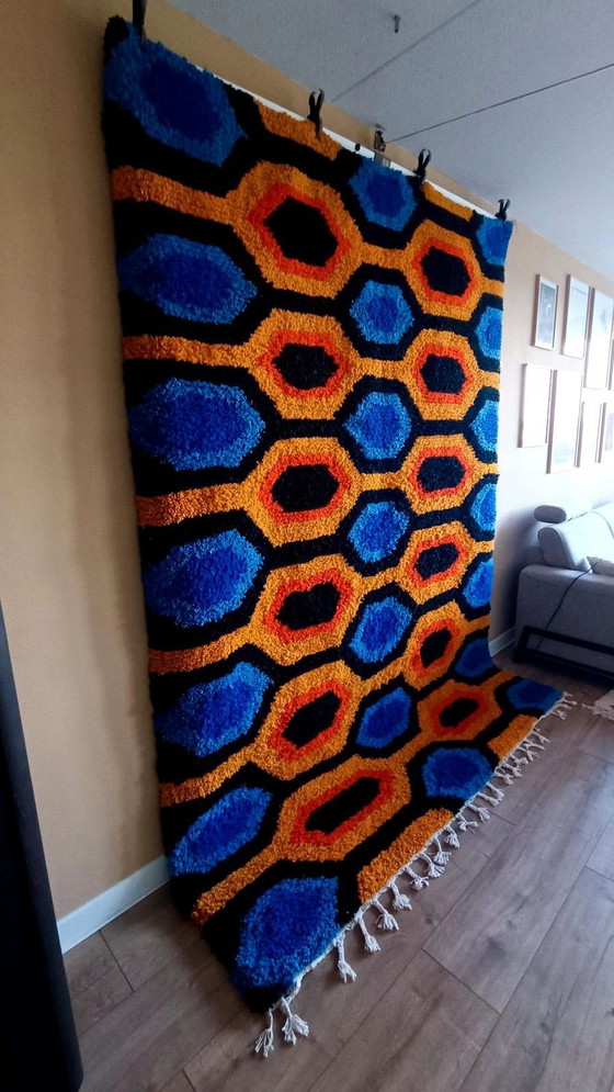 Image 1 of Unique Moroccan wool carpet - 2 x 3 meters - retro / space age style
