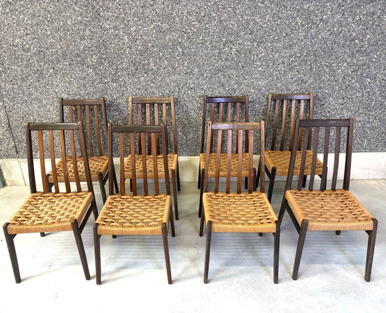 Chaises de salle à manger danoises en corde, lot de 8 - années 60 – Paper, Wood (photo 9 of 10)