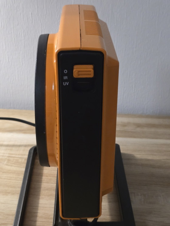 Image 1 of Lampada solare facciale vintage Philips HP3114 Space Age – Arancione e nero in stile Pop Art (prodotta in Olanda)