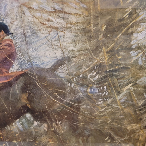 Image 1 of Grabado, “The Huntsman. Ned on the Brown Mare”, Sir Alfred James Munnings, escuela de Newlyn, 10’s - Inglaterra