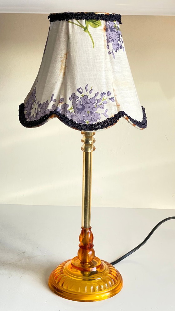 Vintage Plexiglas and lilac fabric lamp – Table lamps, Textile (photo 28 of 29)