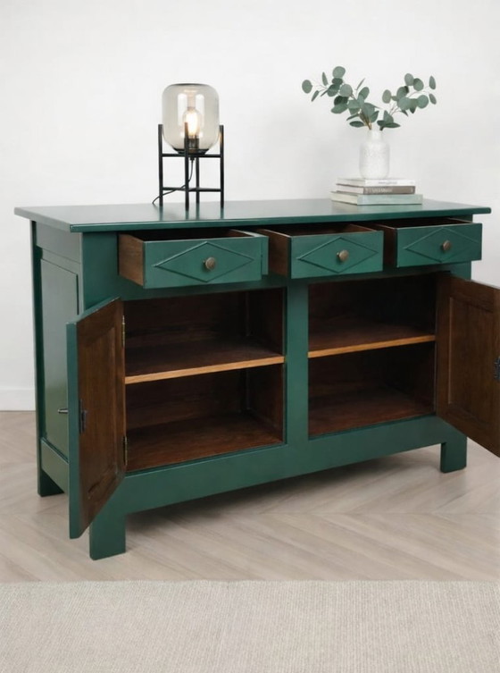 Image 1 of Unique hand-painted sideboard in 'Deep Forest Green'