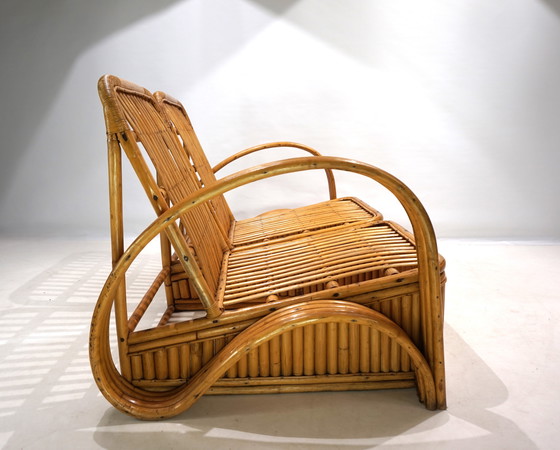 Image 1 of Canapé deux places en rotin Paul Frankl Design, 1940
