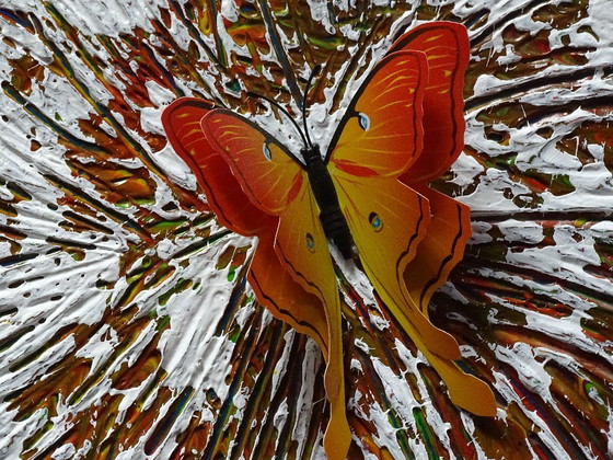 Modern painting with butterflies, black and white, CB, Paintings & Drawings, Canvas, Wood (photo 13 of 13)