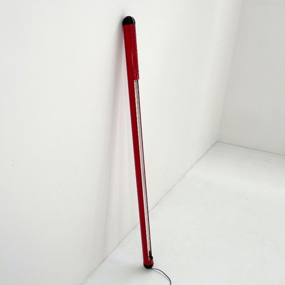 Image 1 of Grande lampada al neon rosso di Fosnova, anni '80