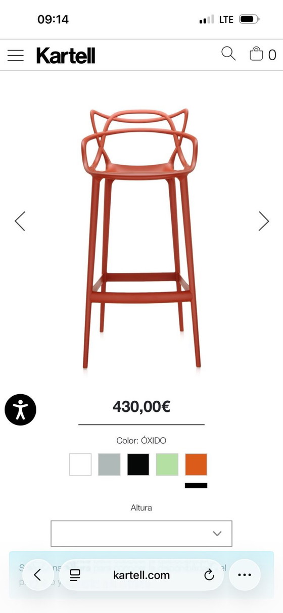 Set aus 4 originalen Kartell Masters Stool Barhockern (Starck Design) – Makellos (photo 5 of 5)