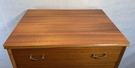 Image 1 of Mid-Century Retro Vintage Teak Chest of Drawers by Beeanese – 1960  Elegant English Craftsmanship | Six Spacious Drawers | Styli