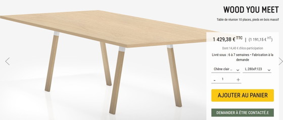 Image 1 of Large solid wood dining table for 10 people