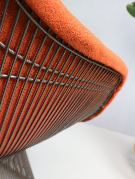 Image 1 of Early bronze lounge chair by Warren Platner for Knoll 1960s in rust red