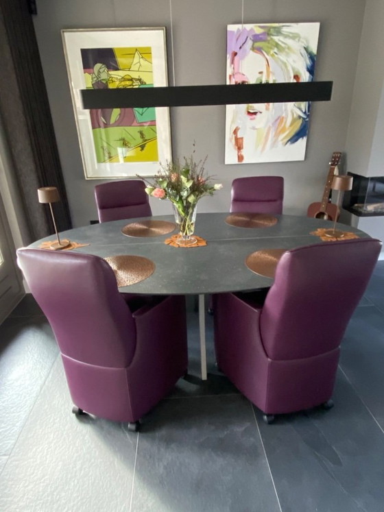 4x Leolux Fauteuils/Eetkamerstoelen. – Leather (photo 5 of 5)