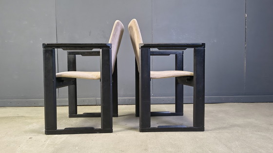 Image 1 of Set van 6 vintage eetkamerstoelen toegeschreven aan Tobia Scarpa, jaren 70.