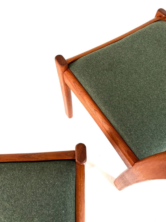 4x restored Dining chair, Dyrlund ‘70, Wood, Wool, Brown (photo 9 of 12)