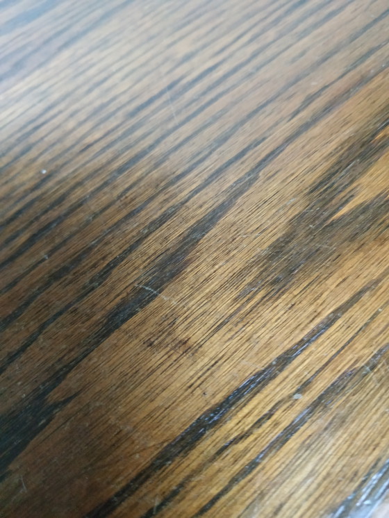 Image 1 of Ancien banc téléphonique en bois Table à plantes avec tiroir
