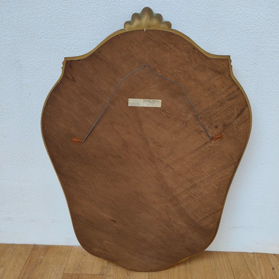 Image 1 of Vintage Barok Rococo Goudkleurige DeKnudt kuifspiegel spiegel schouwspiegel.
