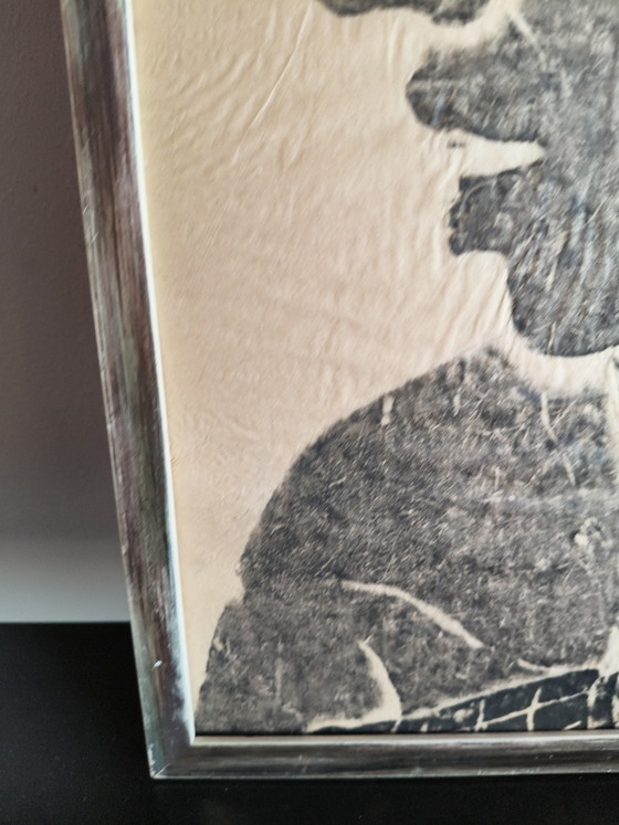 Image 1 of Original 1967 Mid-Century Maya Stone Rubbing – Palenque, Mexico (Framed)