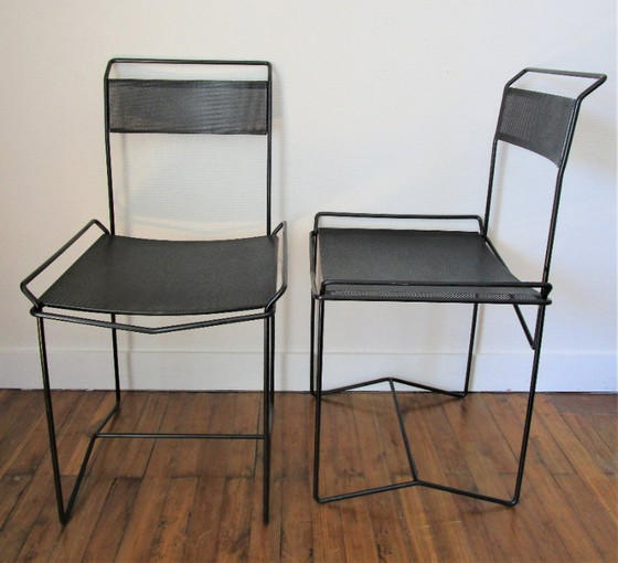 paire chaises métal perforé acier années 80 – Chaises de salle à manger, Metal (photo 11 of 19)