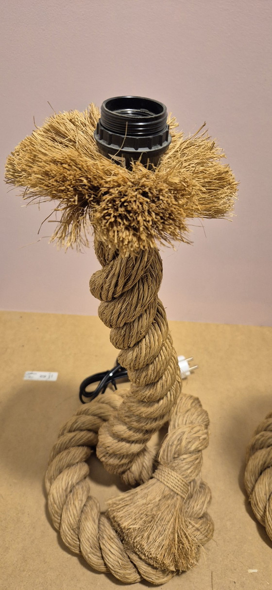 Image 1 of Touwlamp, werk in de stijl van Audoux & Minet, circa 1970-1980.