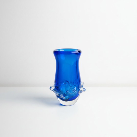 Image 1 of Special Palecek Ladislav Design Art Glass Blue Vase
