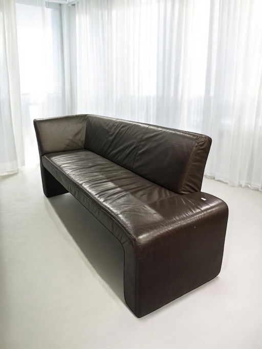 vintage leather sofa - unique retro design/cacao