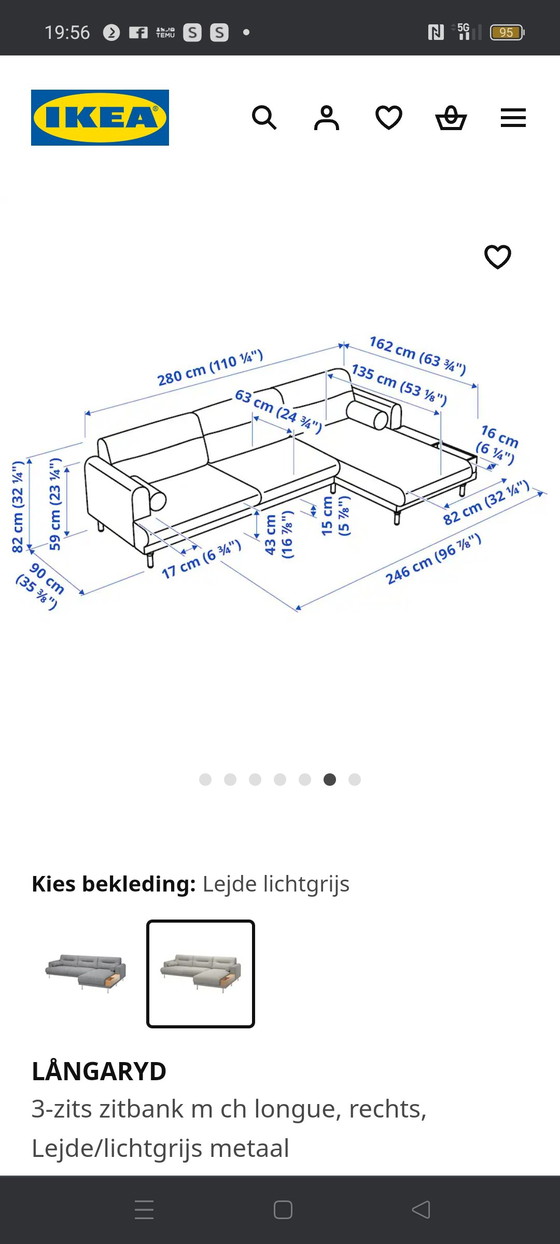 Image 1 of Ikea Lángardy Bankstel 