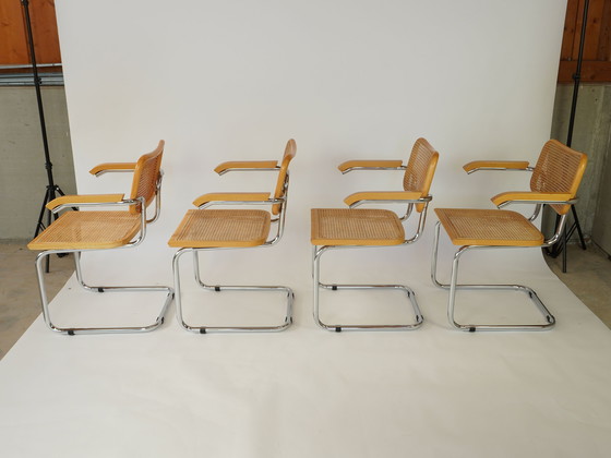 Image 1 of Stijl B64 eetkamerstoelen van Marcel Breuer, set van 4