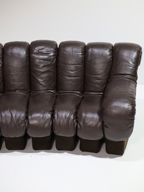 Image 1 of Divano DS-600 Non-Stop Snake De Sede anni '70 in pelle marrone