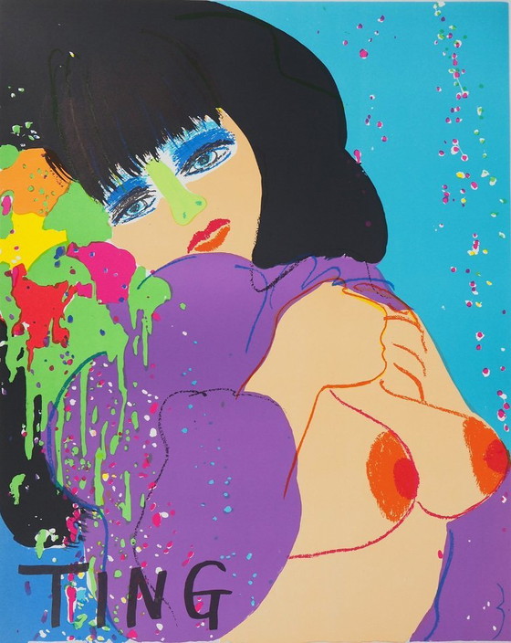 Walasse Ting: Blue: Intimate Moment, Original Signed Lithograph – Lithographs & prints, Paper (photo 2 of 5)