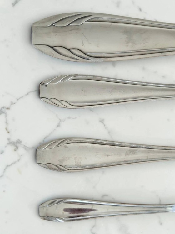 Art Deco stainless steel cutlery set 37 pieces (photo 3 of 7)