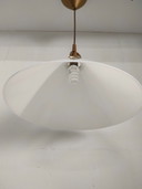 Original Massive vintage ceiling lamp pendant lamp (opal glass/brass)