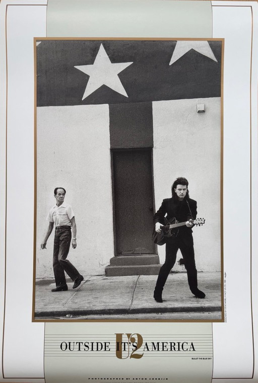 Anton Corbijn, U2 Outside It's America, Photographed by Anton Corbijn, copyright Athena Int.., London 1989, Printed in England