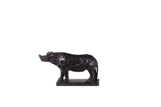 Image 1 of François Pompon. « Rhinocéros », bronze, tirage de 2006.