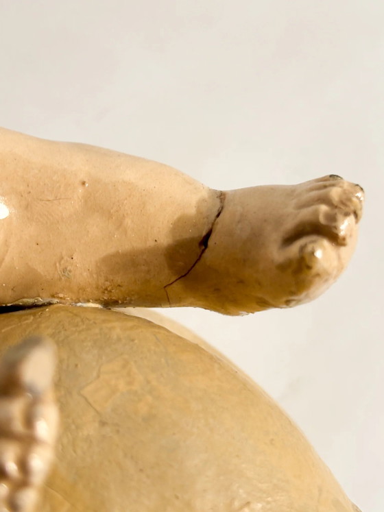 Keramik-Wandregal aus dem 19. Jahrhundert mit Putto und Muschel – Dekorative Objekte, Ceramic (photo 10 of 17)