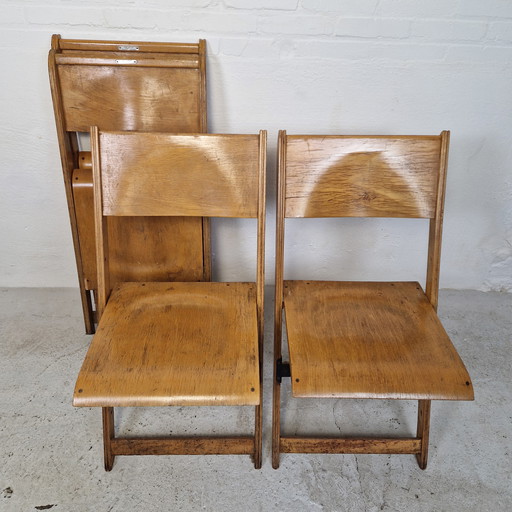 4 Vintage Gebr. Bouten Houten Klapstoelen