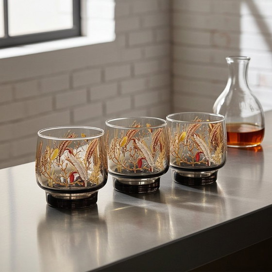 Image 1 of Verres fumés Luminarc Tivoli Vintage Harvest Design des années 1970 - Lot de 3