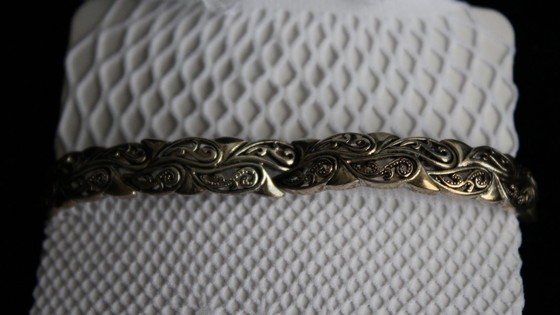 Image 1 of Vintage filigraan armband, zilverkleurig, elastisch, antieke stijl
